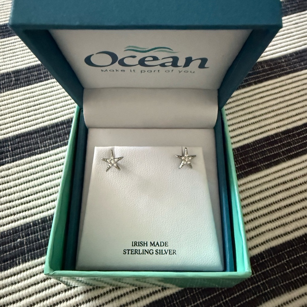 NWT in box Ocean Sterling Silver Star Earrings